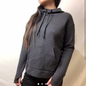 Grey cross-cross hoodie